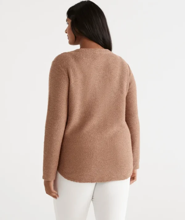 Side Button Textured Top-Sussan Cheap