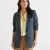 Single Breasted Linen Blazer-Sussan Cheap