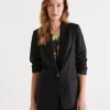 Single Breasted Linen Blazer-Sussan Online