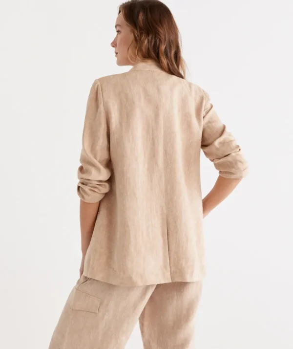 Single Breasted Linen Blazer-Sussan Best