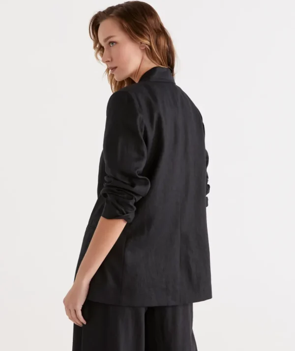 Single Breasted Linen Blazer-Sussan Online