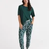 Spot Contrast Knit Harem Pyjama Pant-Sussan Fashion