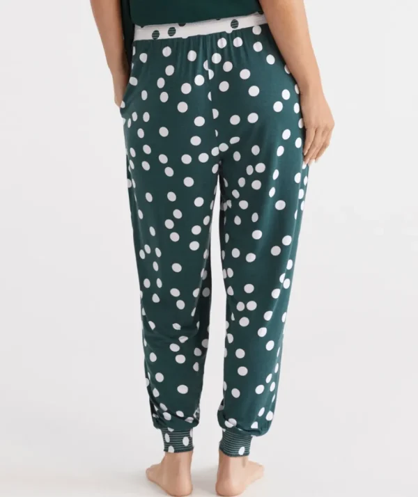 Spot Contrast Knit Harem Pyjama Pant-Sussan Fashion