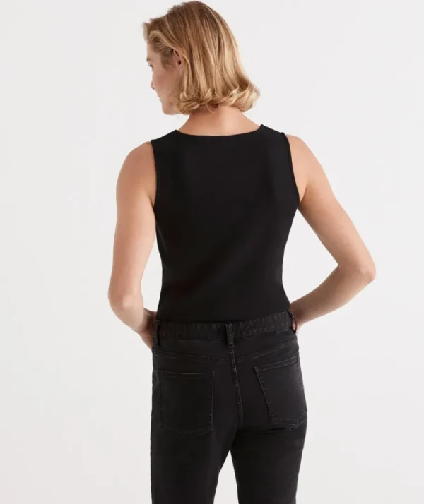 Square Neck Rib Tank-Sussan Flash Sale