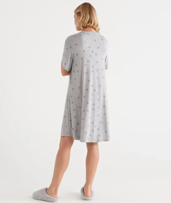 Star Print Knit Nightie-Sussan Best Sale