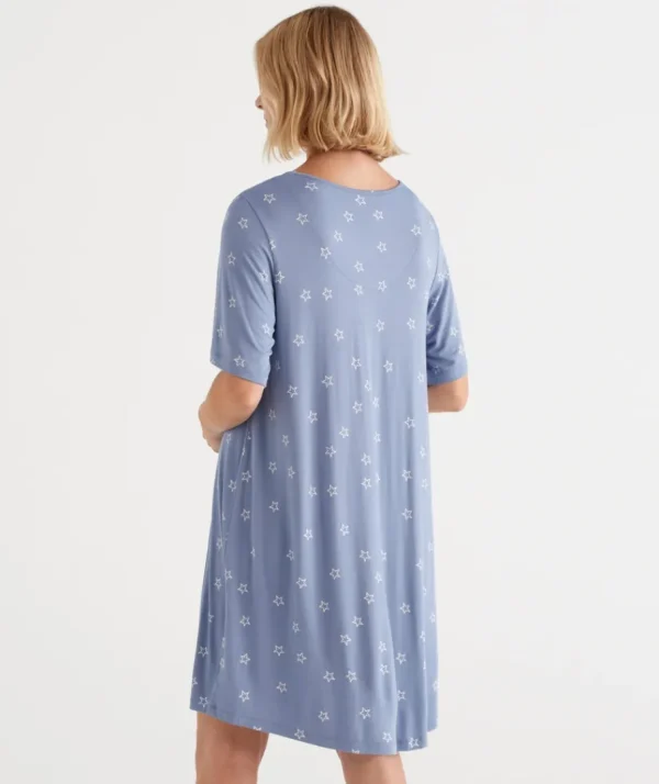 Star Print Knit Nightie-Sussan Best Sale