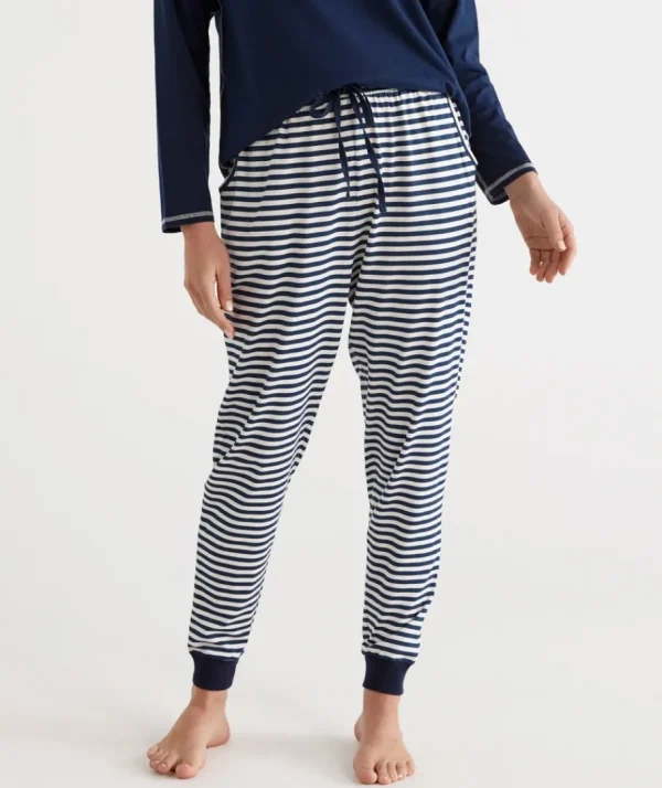 Stripe Australian Cotton Knit Pyjama Pant-Sussan Online