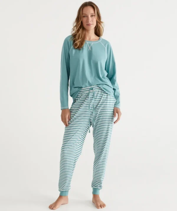 Stripe Australian Cotton Knit Pyjama Pant-Sussan Online