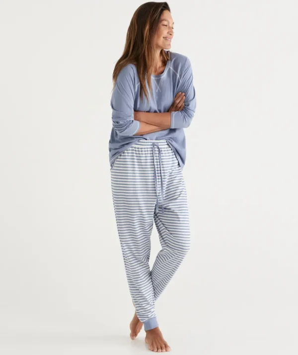 Stripe Australian Cotton Knit Pyjama Pant-Sussan Online