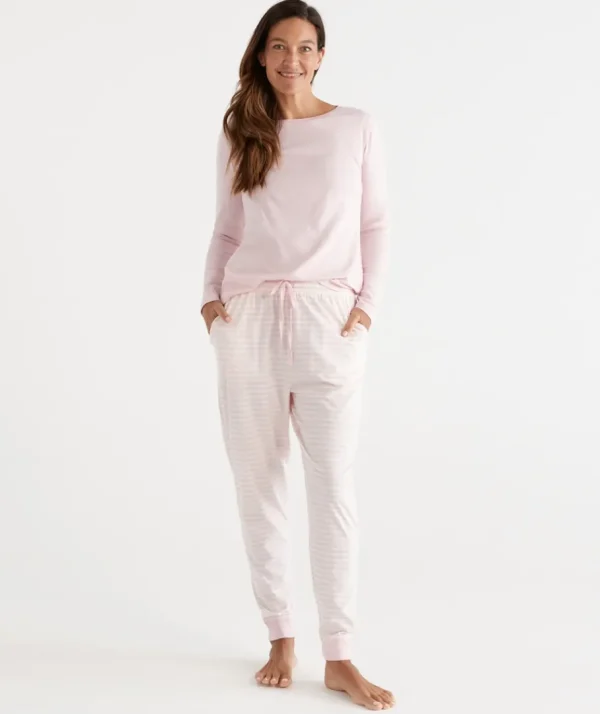 Stripe Australian Cotton Knit Pyjama Pant-Sussan Online