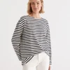 Stripe Boat Neck Top-Sussan Online