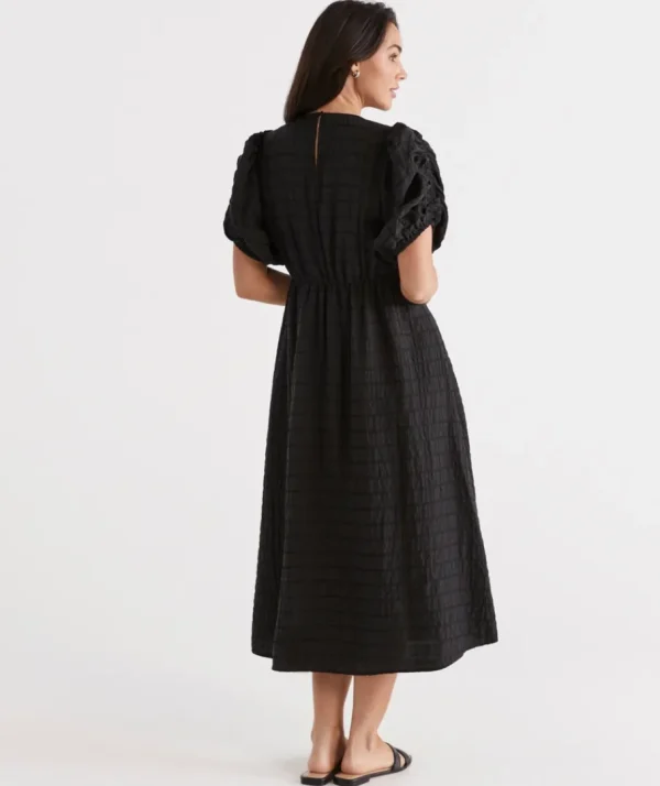 Textured Midi Dress-Sussan Outlet