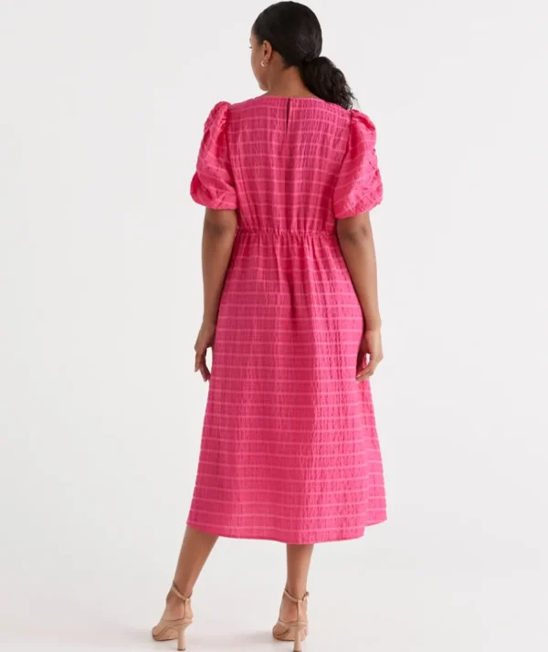 Textured Midi Dress-Sussan Outlet