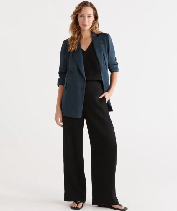 Textured Wide Leg Pant-Sussan Clearance