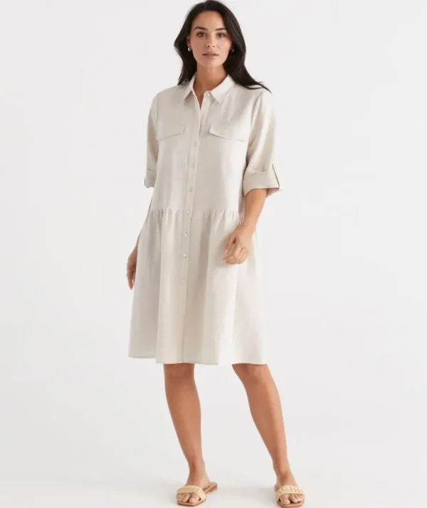 Utility Shirt Dress-Sussan Fashion