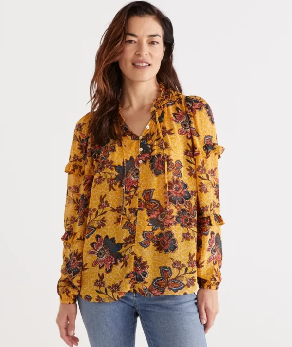 Vine Print Top-Sussan Discount