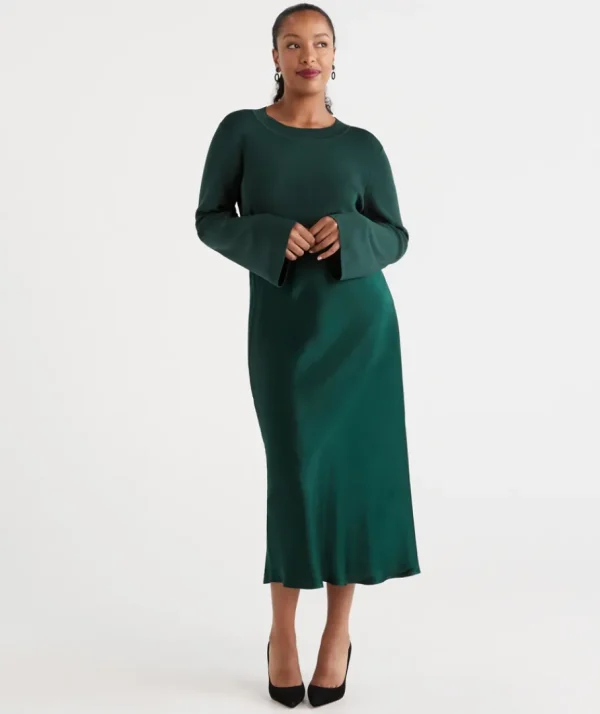 Winter Satin Slip Skirt-Sussan Flash Sale