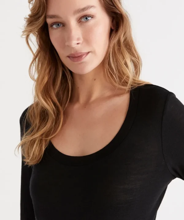 Wool Blend Scoop Top-Sussan Sale