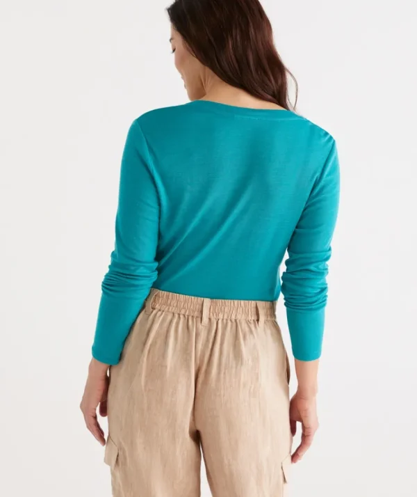 Wool Blend Scoop Top-Sussan Sale