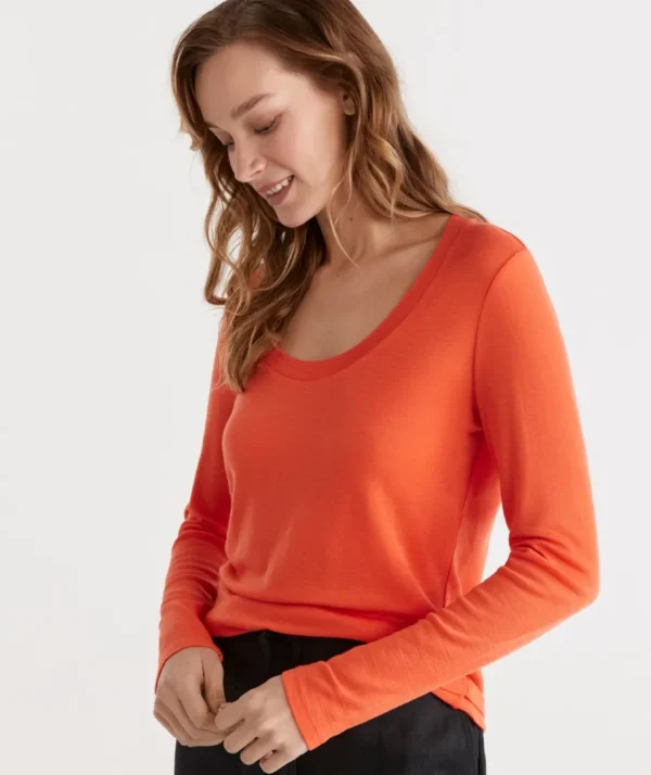 Wool Blend Scoop Top-Sussan Sale